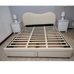 ALUNA Queen & King Cloud Shaped 4 Drawers Storage Bed-Beige - Image 7