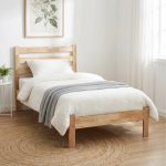 ANJU Single Size Wooden Bed Frame-Natural - Image 2