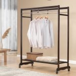 ATSUTA  120cm Solid Wood Garment Rack-Cappuccino - Image 3