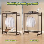 ATSUTA  120cm Solid Wood Garment Rack-Cappuccino - Image 5