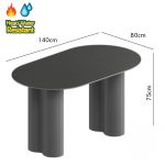 AUBREY 140cm Sintered Stone Dining Table-Black - Image 3