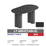 AUBREY 140cm Sintered Stone Dining Table-Black - Image 4