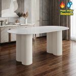 AUBREY 140cm Sintered Stone Dining Table-White
