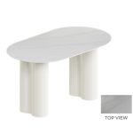 AUBREY 140cm Sintered Stone Dining Table-White - Image 4