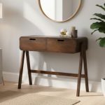 ALWINA 100cm 2 Drawers Console Table-Cocoa