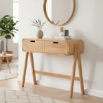 ALWINA 100cm 2 Drawers Console Table-Natural