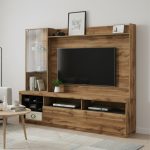 BATHSHEBA 200cm TV Wall Unit-Wotan Oak - Image 2