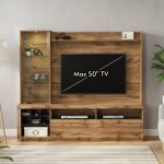 BATHSHEBA 200cm TV Wall Unit-Wotan Oak