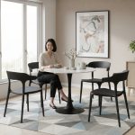 BECKI 4 Seater Round Dining Set-Black