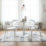 BECKI 4 Seater Round Dining Set-White