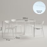 BECKI 4 Seater Round Dining Set-White - Image 4