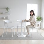 BECKI 4 Seater Round Dining Set-White - Image 3