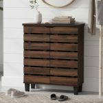 BLAIR 2 Door Low Shoe Cabinet-Walnut - Image 2