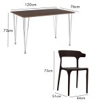 Bull 4 Seater Dining Set-Black - Image 3