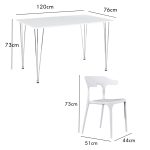 Bull 4 Seater Dining Set-White - Image 5