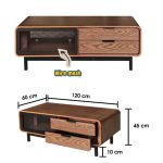 CORALINE 120cm Coffee Table-Walnut - Image 5