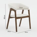 NELSON Solid Wood Dining Chair-Walnut - Image 4