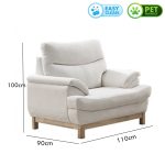 DOLORES 1 Seater Pet Friendly Sofa-Beige - Image 7