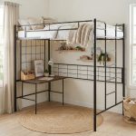 DORMA Metal Loft Bed With Desk-2 Colors - Image 2