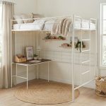 DORMA Metal Loft Bed With Desk-2 Colors - Image 3