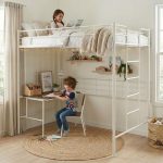DORMA Metal Loft Bed With Desk-2 Colors
