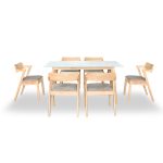 DUNCAN Sintered Stone 6 Seater Dining Set-Natural - Image 2