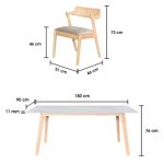 DUNCAN Sintered Stone 6 Seater Dining Set-Natural - Image 5