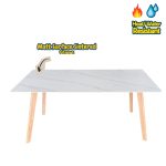 DUNCAN Sintered Stone 6 Seater Dining Set-Natural - Image 3