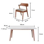 DUNCAN Sintered Stone 6 Seater Dining Set-Walnut - Image 3