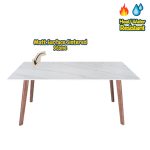 DUNCAN Sintered Stone 6 Seater Dining Set-Walnut - Image 4