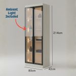 MORMO Glass Door Display Cabinet-Ivory - Image 3