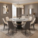 DORRIE Sintered Stone 8 Seater Round Dining Set