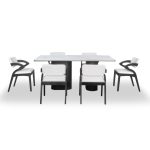 FEFERI Sintered Stone 6 Seater Dining Set-Black - Image 4