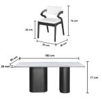 FEFERI Sintered Stone 6 Seater Dining Set-Black - Image 5