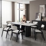 FEFERI Sintered Stone 6 Seater Dining Set-Black