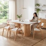 FEFERI Sintered Stone 6 Seater Dining Set-Natural