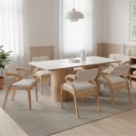 FEFERI Sintered Stone 6 Seater Dining Set-Natural - Image 2