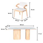 FEFERI Sintered Stone 6 Seater Dining Set-Natural - Image 4