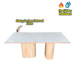 FEFERI Sintered Stone 6 Seater Dining Set-Natural - Image 3