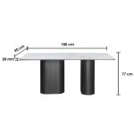 FEFERI 180cm Sintered Stone Dining Table-Black - Image 3