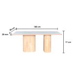 FEFERI 180cm Sintered Stone Dining Table-Natural - Image 4