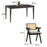 KAIRA 4 Seater Dining Set-Black - Image 4