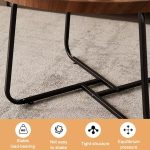 KAYSA 2 In 1 Round Nesting Coffee Table Set-Walnut - Image 3