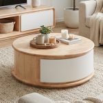 KOOPA D80cm Solid Wood Round Coffee Table-Natural White - Image 2