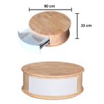 KOOPA D80cm Solid Wood Round Coffee Table-Natural White - Image 4
