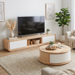 KOOPA 180cm Full Solid Wood TV Cabinet-Natural White - Image 5