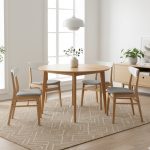 MAISIE 4 Seater Round Dining Set-Natural - Image 5