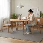 MAISIE 4 Seater Round Dining Set-Natural - Image 3