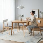 MAISIE 4 Seater Round Dining Set-Natural