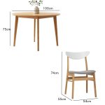 MAISIE 4 Seater Round Dining Set-Natural - Image 6